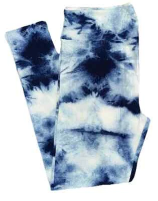 OS LuLaRoe Leggings  Denim Tie Dye Acid Wash Blue White NEW 49602 - Image 1 of 4