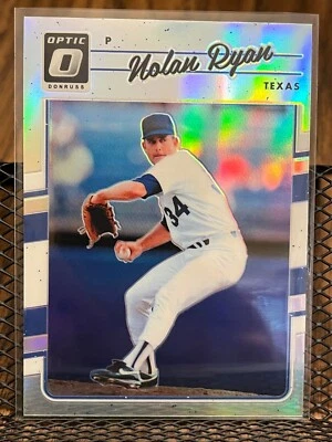 NOLAN RYAN 2017 DONRUSS OPTIC #161 SILVER PRIZM REFRACTOR HOLO HOF INSERT CARD!! - Image 1 of 2