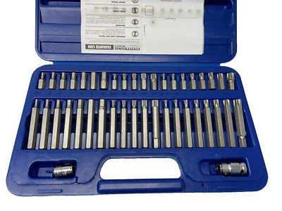 AK219 Sealey TRX Star Spline Hex Bit Set 42pc 3/8" 1/2" Square Drive Car Garage - Image 1 of 4