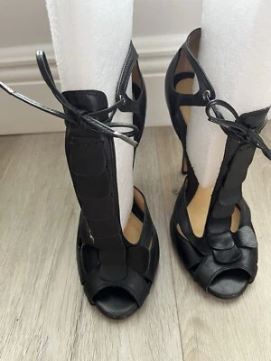 L.A.M.B. Женские черные кожаные сандалии на каблуках Gwen Stefani размер 9 М - Изображение 1 из 4