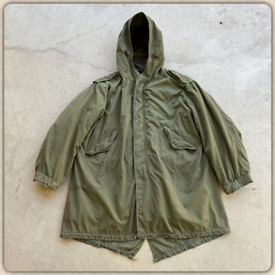 50s Vtg US Army M-1951 Hooded w Frieze Liner FISHTAIL PARKA M / L Shell Military - Image 1 of 4
