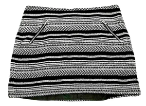 Womens Divided by H & M Mini Skirt Size 8 Black & White Striped *VGC* - Picture 1 of 7