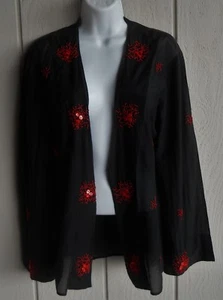 "Chaqueta negra con cuentas transparentes frontal abierta para mujer M Casa Blanca mercado negro 39" - Imagen 1 de 6