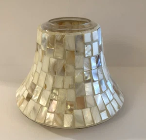 Yankee Candle Alabaster Mosaic Jar Shade Fits 22oz Jar 5"H x 6.5"W White/Tan - Picture 1 of 8