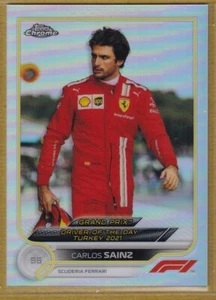 2022 Topps Chrome Formula 1 Refractors #187 Carlos Sainz DRIVER OF THE DAY - Photo 1 sur 2