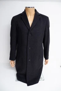Hugo Boss Grey Cashmere Wool Over Coat Size 46 Mens Vgc P2p 22” Inches - Picture 1 of 11