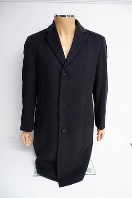 Hugo Boss Grey Cashmere Wool Over Coat Size 46 Mens Vgc P2p 22” Inches - Image 1 of 4