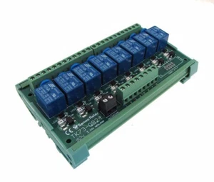 8 Channel 5VDC Relay Board PLC DIN Rail Mounting PNP Common cathode - Picture 1 of 1