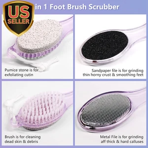 Pumice Stone Brush for Feet - 2 Pack Foot Brush Scrubber 4 in 1 Foot File Ped... - Picture 1 of 9