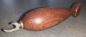Vintage Flaschenöffner Fisch aus Teakholz Holzfisch - Bild 1 von 6