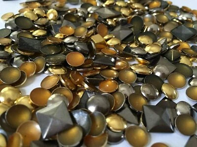 Mixed Hot-Fix Iron-On Metal Studs for Clothing Leather Jewellery Craft DIY Art - Image 1 of 3
