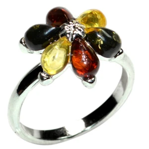 3g Authentic Baltic Amber 925 Sterling Silver Ring Jewelry N-A7304 s.5 - Picture 1 of 1