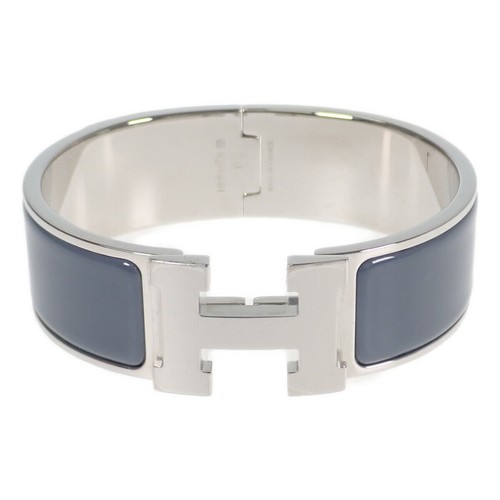 HERMÈS Bracciale HERMES Click Crack H Smalto Ardoise Argento Ferramenta Donna TGIS