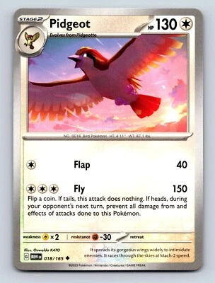 Pidgeot HP 130 Flap Fly Attack Colorless Rarity White Pokémon - Image 1 of 4