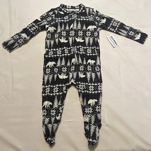 Old Navy Größe 3-6 Monate One Piece Panama schwarz-weiß neu mit Etikett Bären - Bild 1 von 8