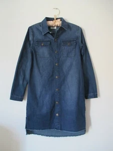 Girl's Hudson Cpsia 2008 Medium Wash Chambray Denim Long Sleeve Shift  Dress  XL - Picture 1 of 7
