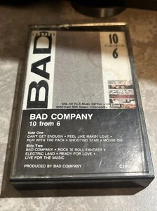 Bad Company 10 From 6 Greatest Hits 1985 Cassette Tape TESTED - Picture 1 of 5