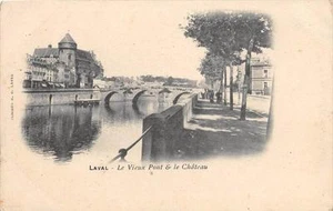 CPA 53 LAVAL LE VIEUX PONT ET LE CHATEAU (dos non divisé) - Picture 1 of 1