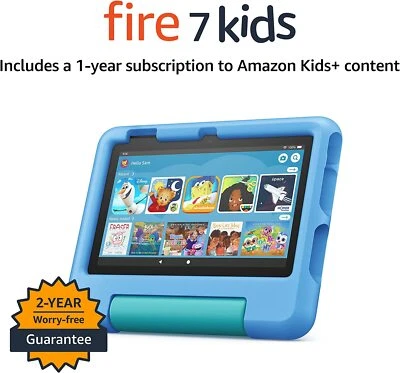 Amazon Fire 7 Kids Edition Tablet Tab 2022 11th Gen with stand for Educational - Image 1 of 4