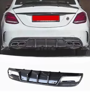 Real Carbon Rear Bumper Diffuser Lip For Mercedes Benz W205 C205 C63 C63S Coupe - Bild 1 von 4