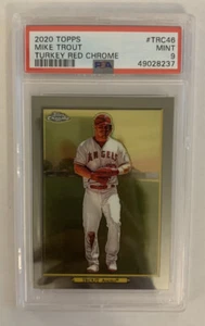 2020 Topps Series 1 Mike Trout Angels #TRC46 Turkey Red Chrome PSA 9 MINT Angels - Bild 1 von 2