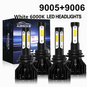 4-Sides LED Headlight Kit 9005 9006 Bulbs 6000K High/Low Beam Cool White Combo - Picture 1 of 12