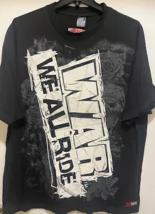 WAR WE ALL RIDE MX Men's T-shirt - Vintage Biker Black Color Men's T-Shirt - New - Picture 1 of 5