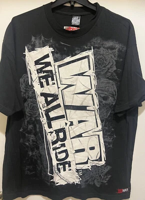 Camiseta para hombre WAR WE ALL RIDE MX - Camiseta vintage de motociclista color negro - Nueva Foto 1 de 4
