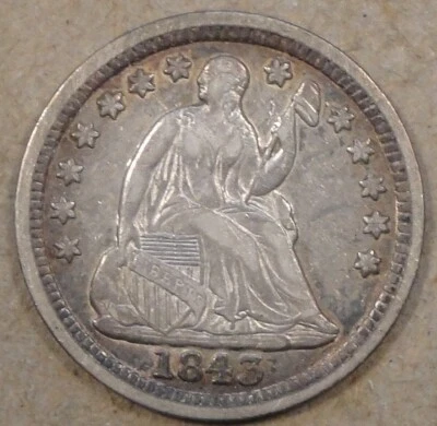 1843 Liberty Seated Half Dime XF - Image 1 of 2