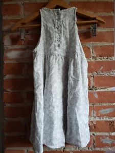 Rylee + Cru Floral Dress Girls Size 2-3Y Linen Blend Sleeveless Lagenlook Grey - Picture 1 of 9