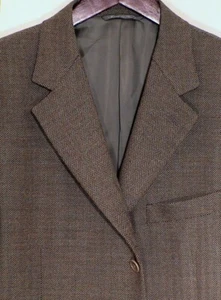 Canali Bloomingdale's Herringbone 40 R Gray / Brown Wool ITALY XLNT Recent - Picture 1 of 6