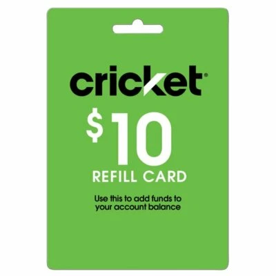 CRICKET WIRELESS $10 REFILL CARD FOR PREPAID SERVICE FAST DIRECT REFILL - Image 1 of 2