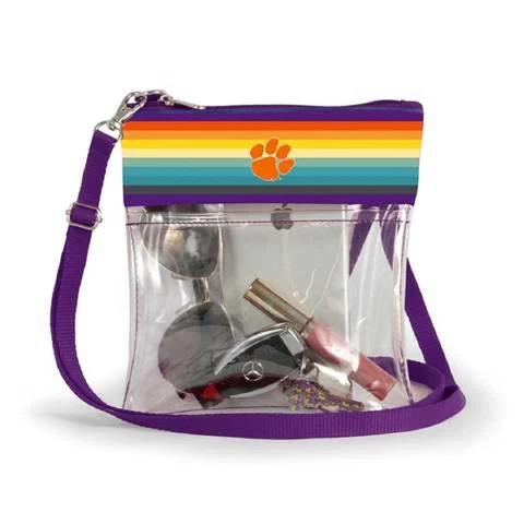 R74 Clemson Tigers Retro Clear Crossbody Purse Cover