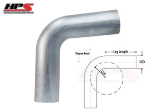 HPS 2.5" 63mm OD 80 Degree Bend 6061 Aluminum Elbow Tube Pipe 16 Gauge 4" CLR - Imagen 1 de 1