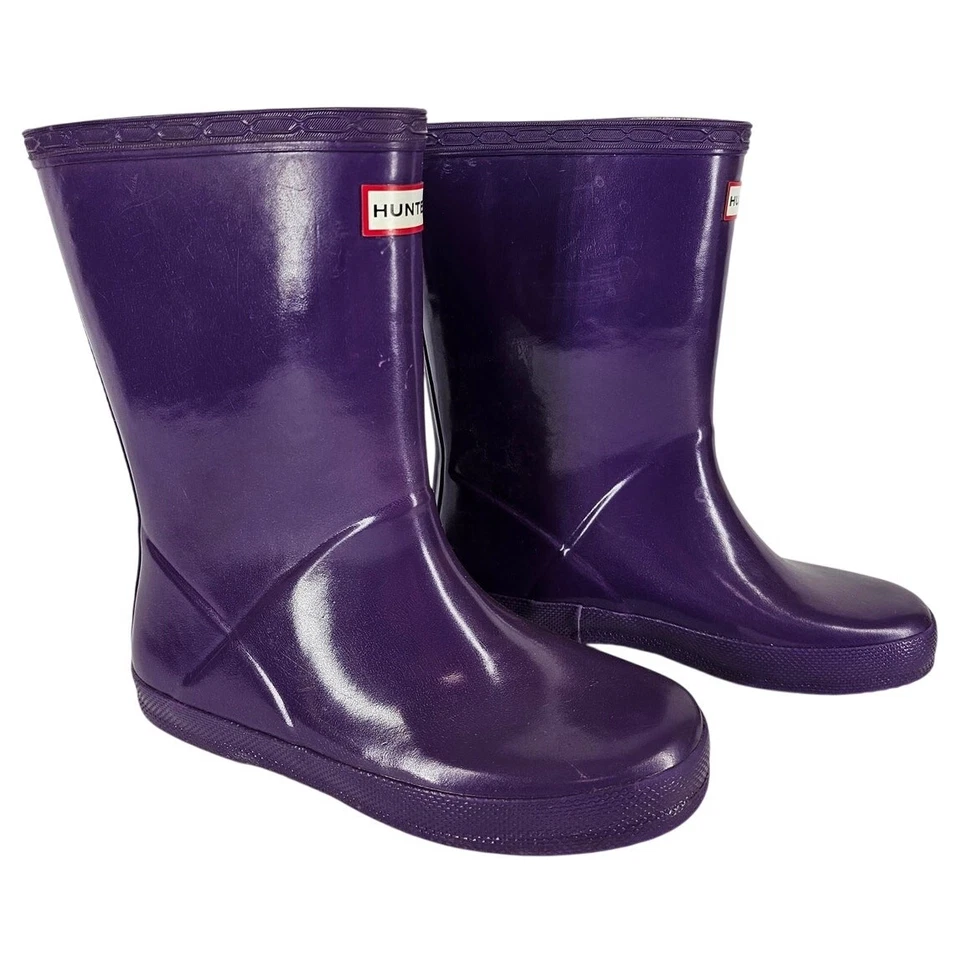 HUNTER ORIGINAL GIRLS KIDS FIRST RAIN BOOTS – VIOLET GLOSS, US SIZE 13 - Image 1 of 4