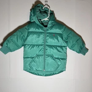 Polo Ralph Lauren Girls Unisex Quilted Down Jacket Green Size 3/3T MINT - Picture 1 of 7