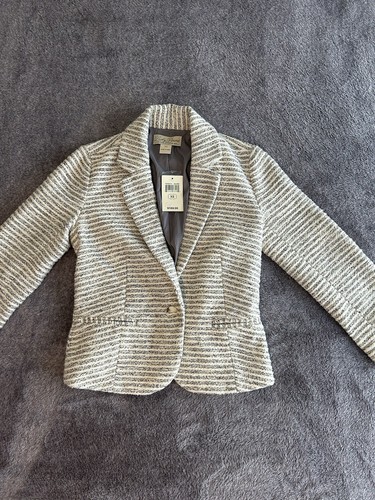 OFF WHITE Giacca donna marca Lucky extra small grigio bianco sporco nuova con etichetta