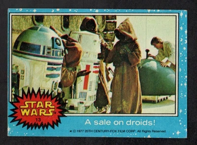 1977 Topps Star Wars Series I Blue Card #13 A Sale On Droids! EX *he - Image 1 of 2