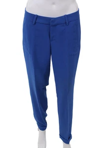 Joie Womens Solid Flat Front Cuffed Hem Straight Leg Slacks Blue Size 4 - Picture 1 of 6