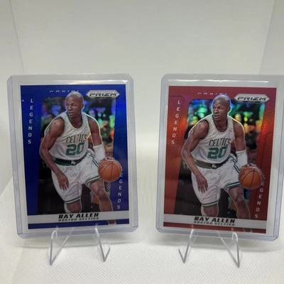 2024-25 Panini Prizm Deca Legends Ray Allen #210 Blue /149 & Red /199 Prizms LOT - Image 1 of 2