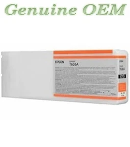 Cartucho de tinta Epson T636A00 original OEM, naranja rendimiento estándar genuino sellado - Imagen 1 de 1