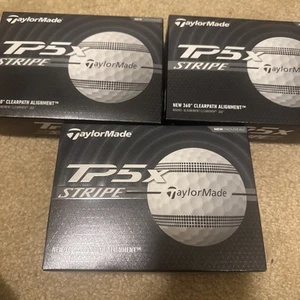 New TaylorMade TP5x Stripe Golf Balls White - 3 Dozen FREE Shipping - Picture 1 of 3