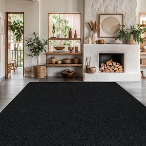 Easy Jute Rugs 9x12 Dark Gray Color Living Room Indoor Outdoor Area Rug for F... - Picture 1 of 9
