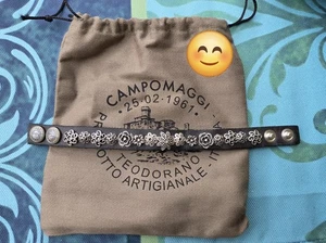 Campomaggi Armband Leder Nieten Neu Schwarz mit Etikett Made In Italy - Bild 1 von 4