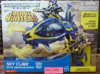 BRAND NIB 2013 Hasbro Transformers Prime Beast Hunters SKY CLAW w/ Smokescreen - Image 1 of 3
