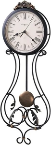 Howard Miller Paulina Wall Clock, Gray Finishes with Golden Pendulum & Quartz Mo - Picture 1 of 4