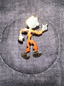 Vintage 1950's Ready Kilowatt Gold Tone & Red Enamel Advertising Lapel Pin - Picture 1 of 7