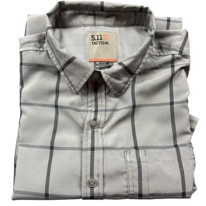5.11 Tactical Nate Hemd M grau lunar kariert Druckknopf leicht robust taktisch - Bild 1 von 12