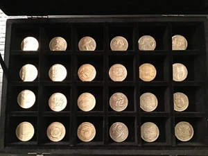 Full Set 24 X Round British 1 Pound Coins 1983 - 2016 1st Year Mint Each V Rare+ - Picture 1 of 9