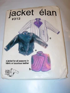WOMENS UNCUT ELAN Sewing Pattern 312 JACKET VEST WEARABLE ART SIZE 4-22 - Picture 1 of 3